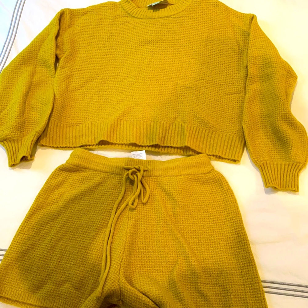 Anthropologie sweater shorts set